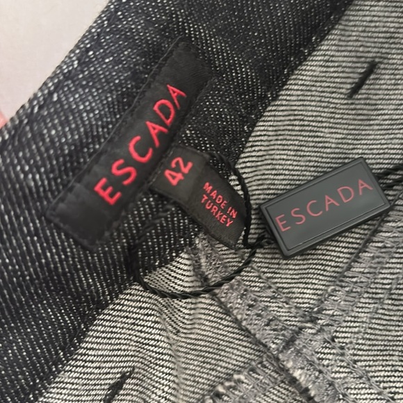 NWOT‼️ ESCADA  “Altered hem “Black Denim Pants size 42 EU / 12 US - Picture 7 of 9